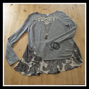 Lightweight Paisley detailed Long Sleeve